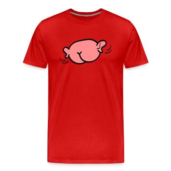 Arsch mit Ohren - Männer Premium Bio T-Shirt - Rot - Vorne - Damien (186cm)