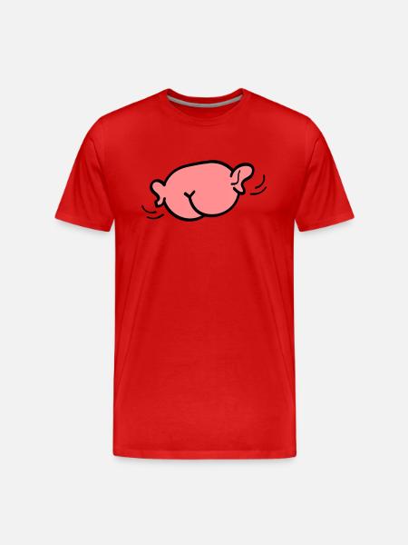 Arsch mit Ohren - Männer Premium Bio T-Shirt - Rot