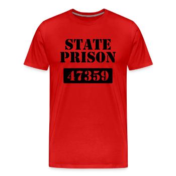 State Prison - Men's Premium Organic T-Shirt - red - Front - Damien (186cm)