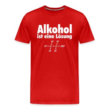 Alkohol ist eine Lösung - Chemie Element Ethanol - Männer Premium Bio T-Shirt - Rot - Vorne - Damien (186cm)