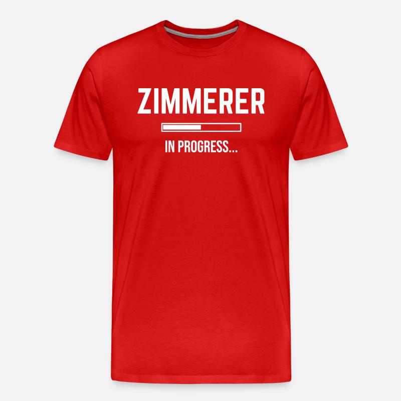 Carpenter In Progress - Men's Premium Organic T-Shirt - red