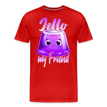 Jello my Friend - Männer Premium Bio T-Shirt - Rot - Vorne - Damien (186cm)