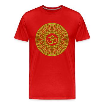 Om Maya One Color - T-shirt bio Premium Homme - rouge - Devant - Damien (186cm)