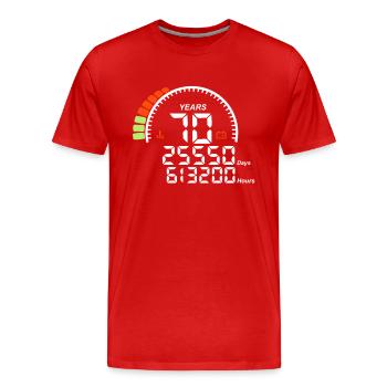 Gegen Jubiläum Jahre 70 Jahre - Männer Premium Bio T-Shirt - Rot - Vorne - Damien (186cm)