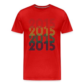 Cool Retro 2015, 8 Years Old, 8th Birthday Kids - Men's Premium Organic T-Shirt - red - Front - Damien (186cm)