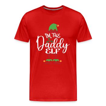 Papa Elf Niedliches lustiges passendes Weihnachtskostüm - Männer Premium Bio T-Shirt - Rot - Vorne - Damien (186cm)
