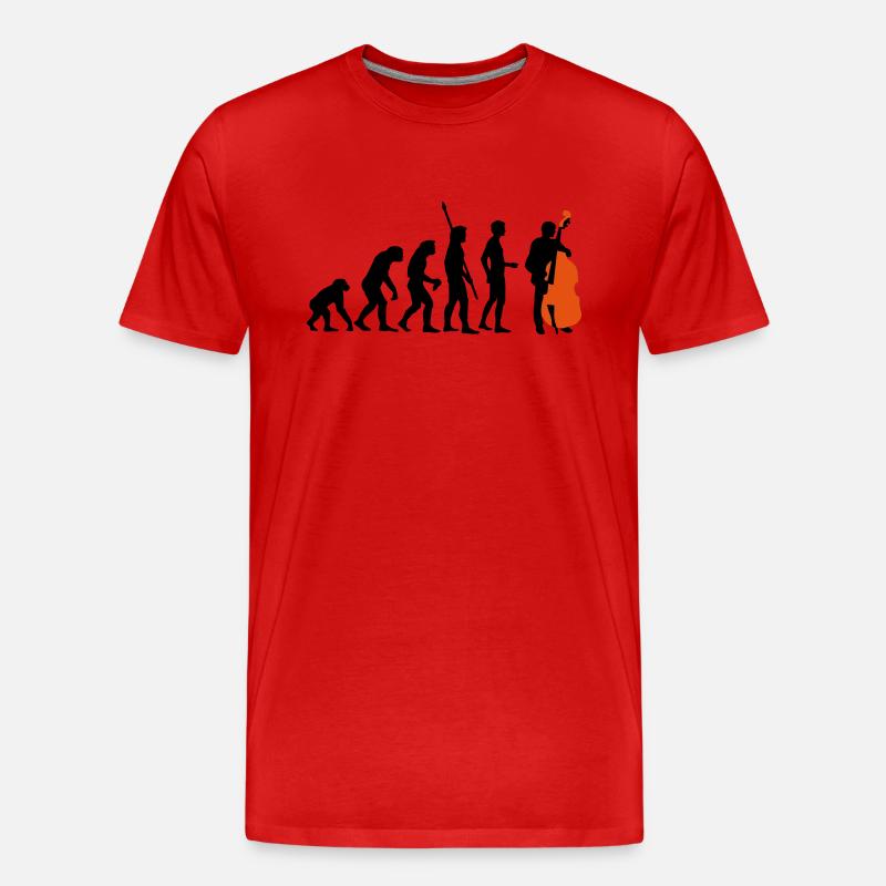 evolution_bass_2c - Männer Premium Bio T-Shirt - Rot