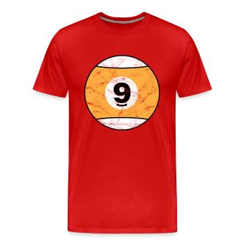 Billards jaune neuf neuf cru - T-shirt bio Premium Homme - rouge - Devant - Damien (186cm)