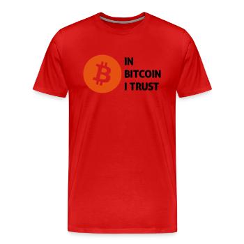 bitcoin - Männer Premium Bio T-Shirt - Rot - Vorne - Damien (186cm)