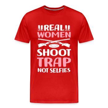 Trapschießen | Schießsport Fallenschießen Geschenk - Männer Premium Bio T-Shirt - Rot - Vorne - Damien (186cm)