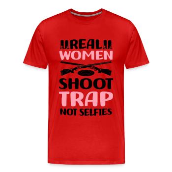 Trapschießen | Schießsport Fallenschießen Geschenk - Männer Premium Bio T-Shirt - Rot - Vorne - Damien (186cm)
