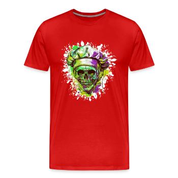 Chefkoch Totenkopf - Männer Premium Bio T-Shirt - Rot - Vorne - Damien (186cm)