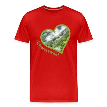 forêt Noire - T-shirt bio Premium Homme - rouge - Devant - Damien (186cm)