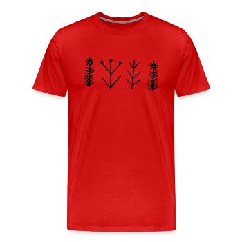 Plant - Men's Premium Organic T-Shirt - red - Front - Damien (186cm)