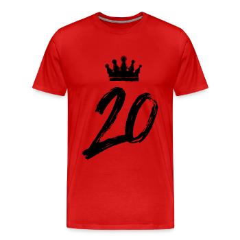 Couronne de 20 chiffres - T-shirt bio Premium Homme - rouge - Devant - Damien (186cm)