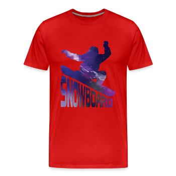 Snowboard, Snowboarder - Männer Premium Bio T-Shirt - Rot - Vorne - Damien (186cm)