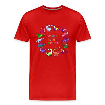 LGBTQIA+ Pride Dinosaurier - Männer Premium Bio T-Shirt - Rot - Vorne - Damien (186cm)