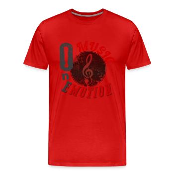 One music one emotion - T-shirt bio Premium Homme - rouge - Devant - Damien (186cm)