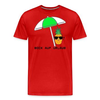 Ananas cool avec parasol et lunettes de soleil - T-shirt bio Premium Homme - rouge - Devant - Damien (186cm)