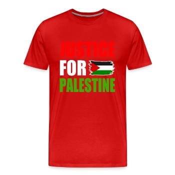 Justice for palestine - T-shirt bio Premium Homme - rouge - Devant - Damien (186cm)