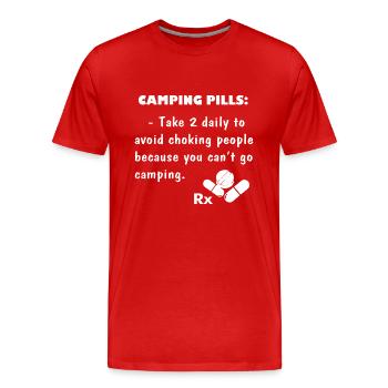 Camping Pills - Men's Premium Organic T-Shirt - red - Front - Damien (186cm)