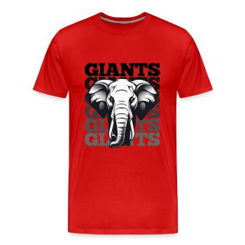 MAJESTIC ELEPHANT : UN HOMMAGE INTEMPOREL AUX GÉANTS - T-shirt bio Premium Homme - rouge - Devant - Damien (186cm)
