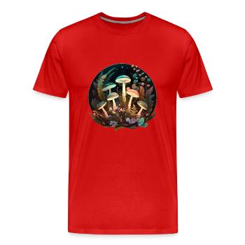 Champignons Magiques - Champignons Magiques Nature - T-shirt bio Premium Homme - rouge - Devant - Damien (186cm)
