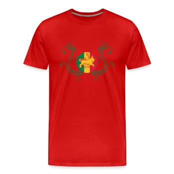 lion_of_judah_jamaica_v2c_3c - T-shirt bio Premium Homme - rouge - Devant - Damien (186cm)