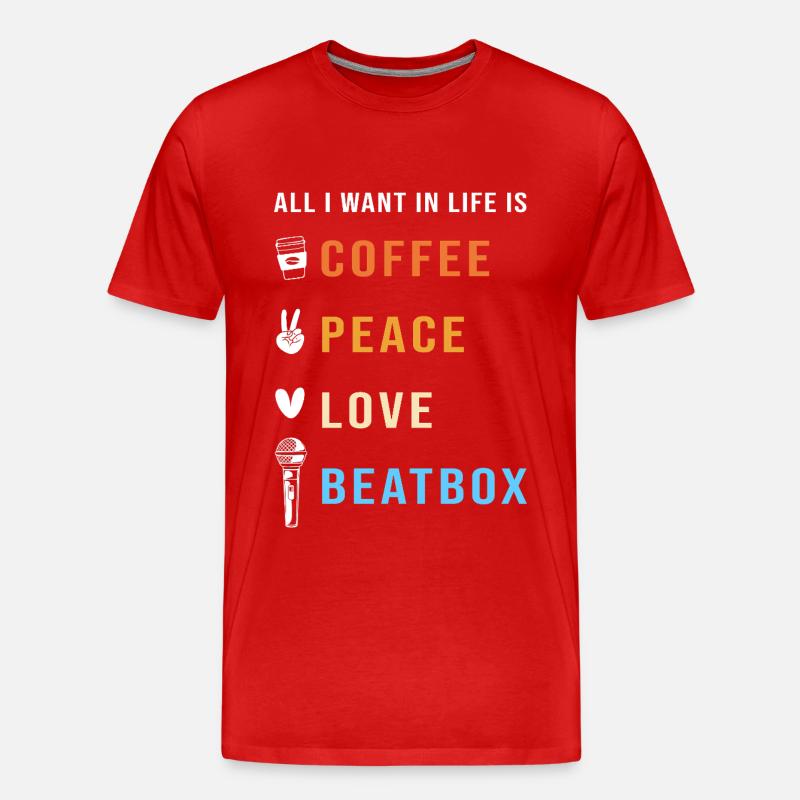 Beatbox - Männer Premium Bio T-Shirt - Rot