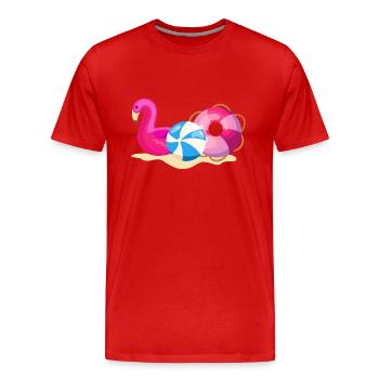 Bains en rose - T-shirt bio Premium Homme - rouge - Devant - Damien (186cm)