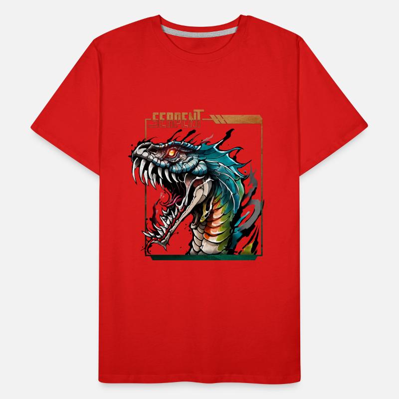 Mystical Serpent: Unleash the Beast Within Men's Premium Organic T-Shirt