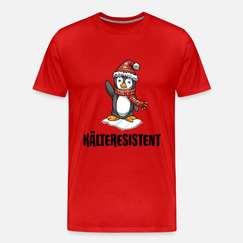 Winterbader Kältetherapie Eisbaden im Eisbad - Männer Premium Bio T-Shirt - Rot