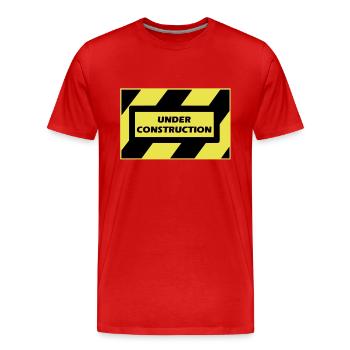 under_construction - Men's Premium Organic T-Shirt - red - Front - Damien (186cm)