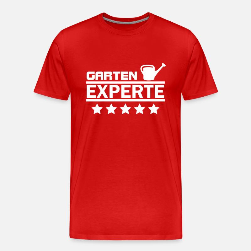 garten experte - Männer Premium Bio T-Shirt - Rot