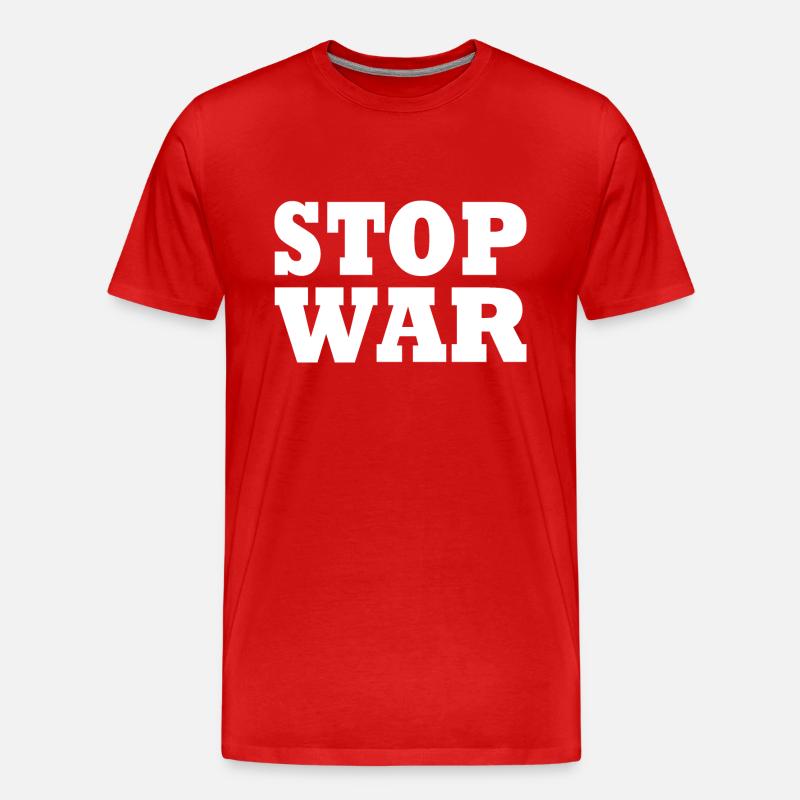 Stop war - Männer Premium Bio T-Shirt - Rot