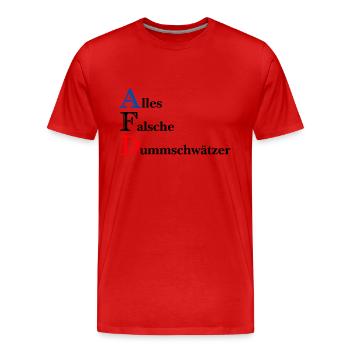 AFD - Alles falsche Dummschwätzer - Männer Premium Bio T-Shirt - Rot - Vorne - Damien (186cm)