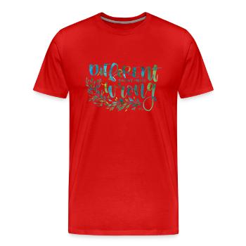 Verschiedene, nicht falsch - Männer Premium Bio T-Shirt - Rot - Vorne - Damien (186cm)