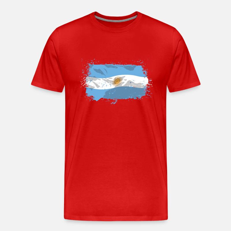 Argentina Flag - Männer Premium Bio T-Shirt - Rot