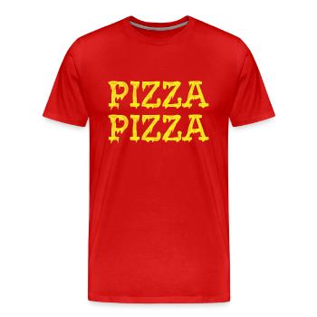PIZZA PIZZA - T-shirt bio Premium Homme - rouge - Devant - Damien (186cm)