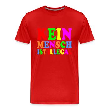 Kein mensch ist illegal - Männer Premium Bio T-Shirt - Rot - Vorne - Damien (186cm)