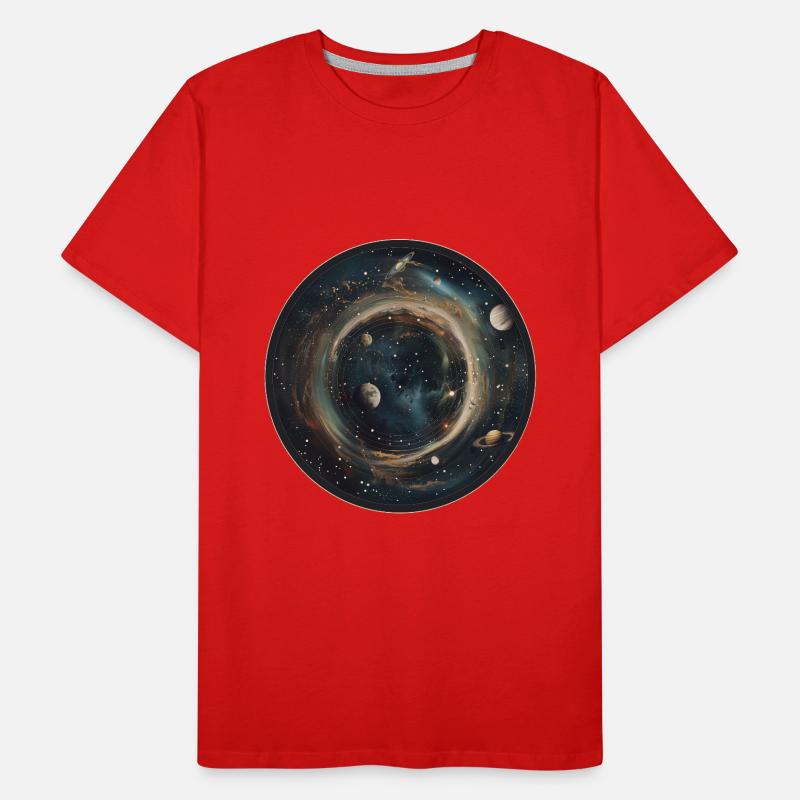 Cosmic Dance: Celestial Solar System Astronomy Men's Premium Organic T-Shirt