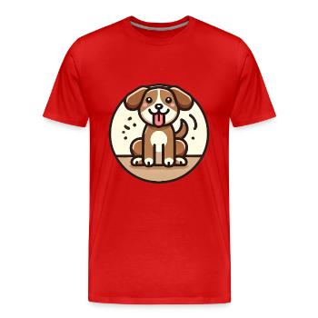 Verspieltes Cartoon-Hundedesign - Männer Premium Bio T-Shirt - Rot - Vorne - Damien (186cm)