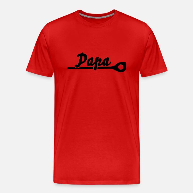 Papa - koch - Männer Premium Bio T-Shirt - Rot