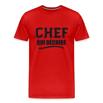 Chef Qui Déchire - T-shirt bio Premium Homme - rouge - Devant - Damien (186cm)