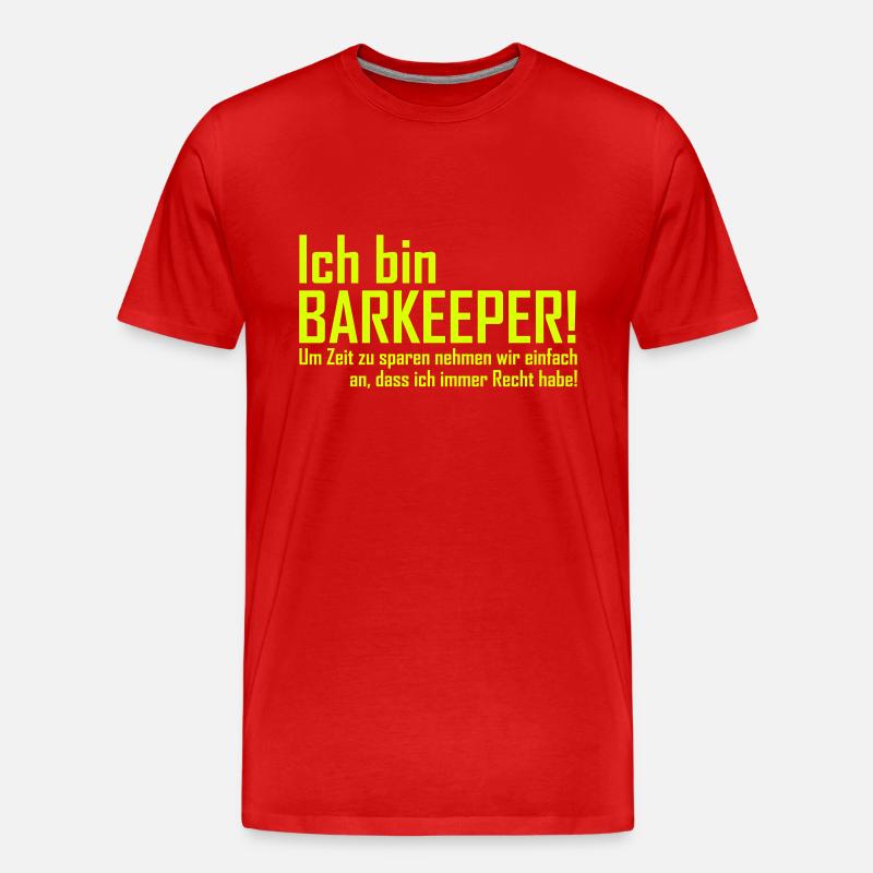 ich bin barkeeper - Männer Premium Bio T-Shirt - Rot