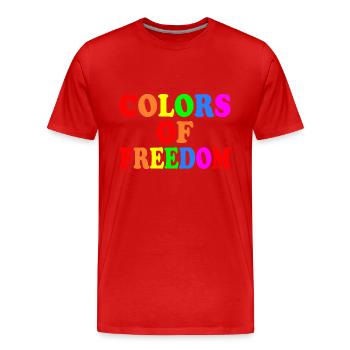 Colors of freedom - Men's Premium Organic T-Shirt - red - Front - Damien (186cm)