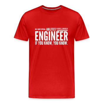 Do I Have Special Abilities? Obviously, I Married - Men's Premium Organic T-Shirt - red - Front - Damien (186cm)