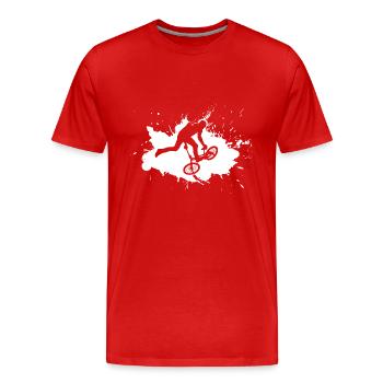 Bikedance Weiß - Männer Premium Bio T-Shirt - Rot - Vorne - Damien (186cm)