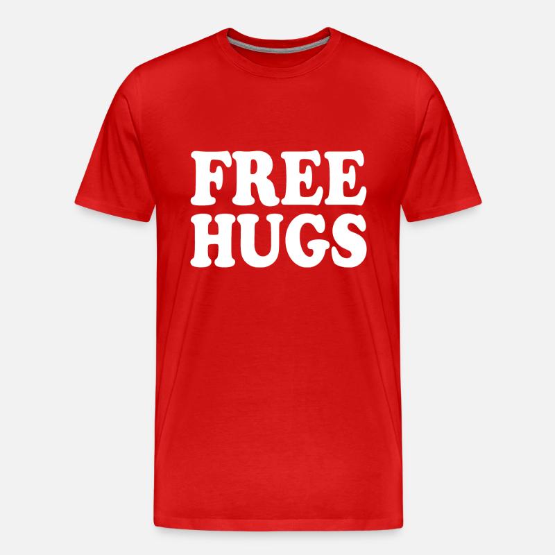 Free hugs - Männer Premium Bio T-Shirt - Rot
