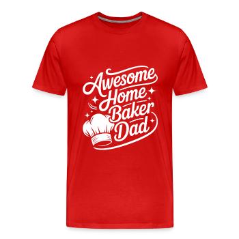Super Baker Papas Club Dad bakes best - Men's Premium Organic T-Shirt - red - Front - Damien (186cm)